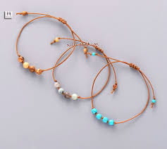 Simple Bracelet Stones Bead Friendship Bracelet Boho Cord Knot Adjustable  Bracelet for w… | Friendship bracelets with beads, Woman beaded bracelet,  Simple bracelets