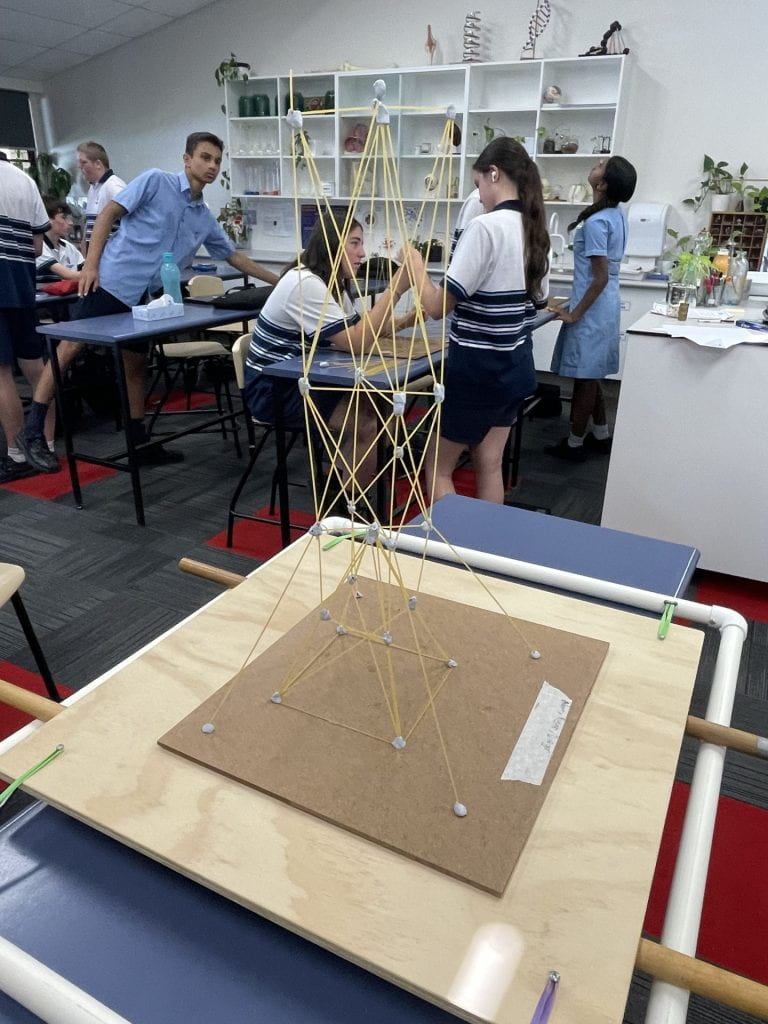 Blu-Tack Spaghetti Tower earthquake project